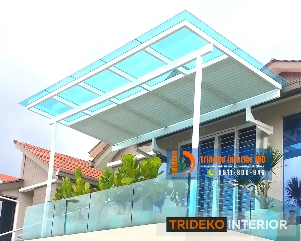 canopy kaca dengan harta atap kaca murah