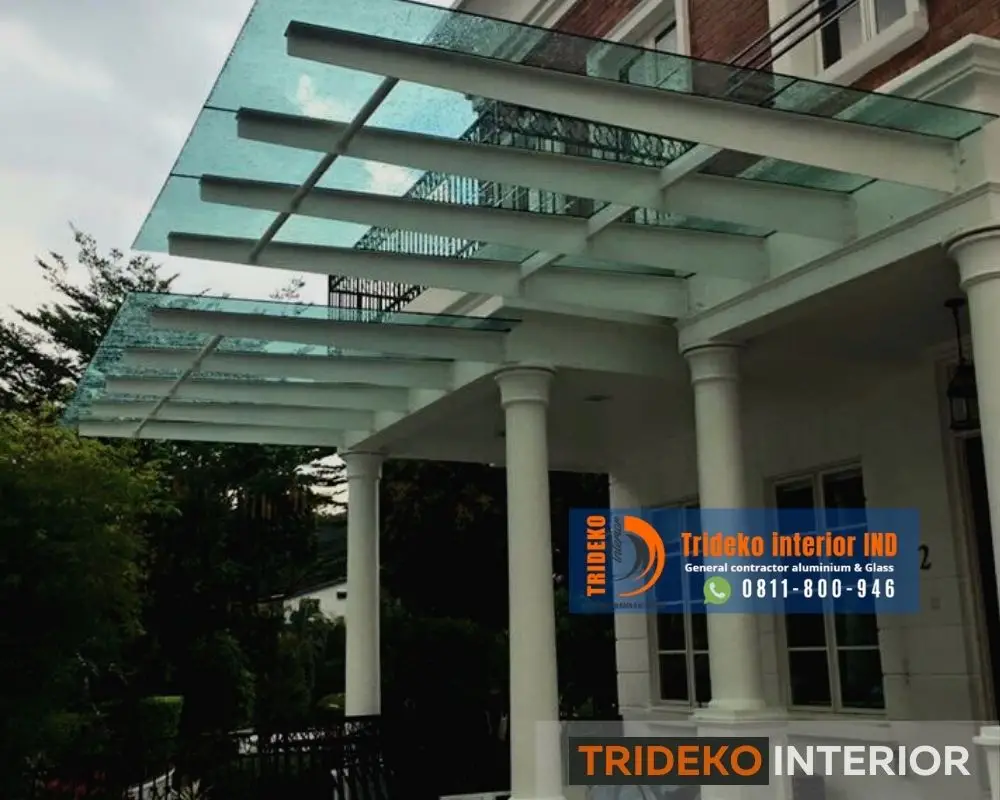 kanopi kaca tempered laminated